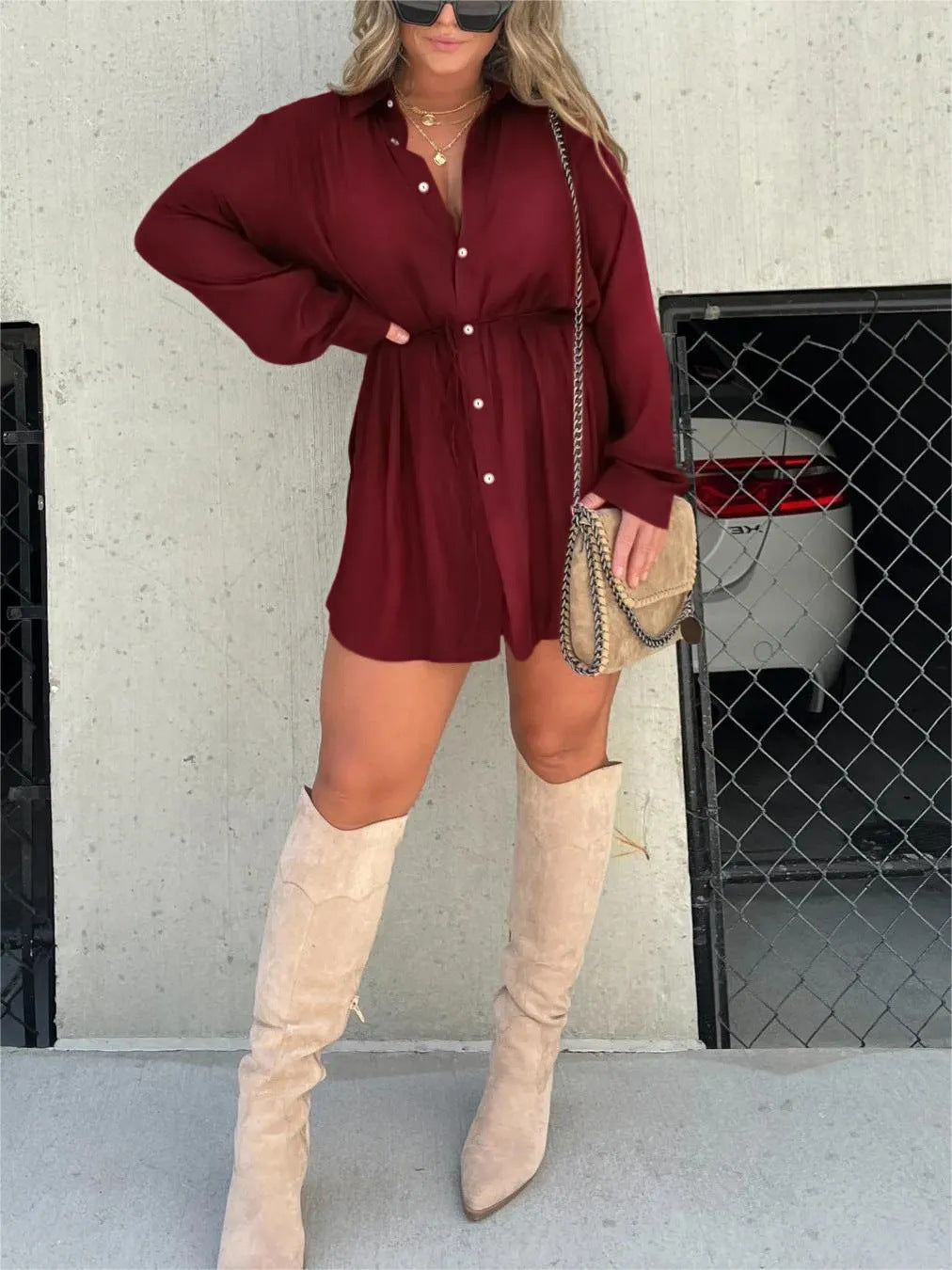 Zomerse Dames Jumpsuit met Lange Mouwen