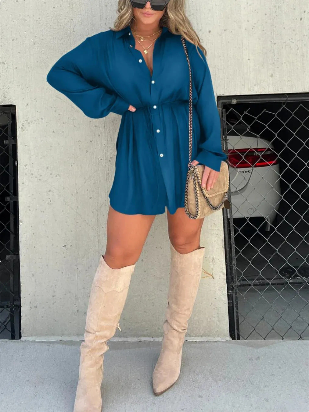 Zomerse Dames Jumpsuit met Lange Mouwen