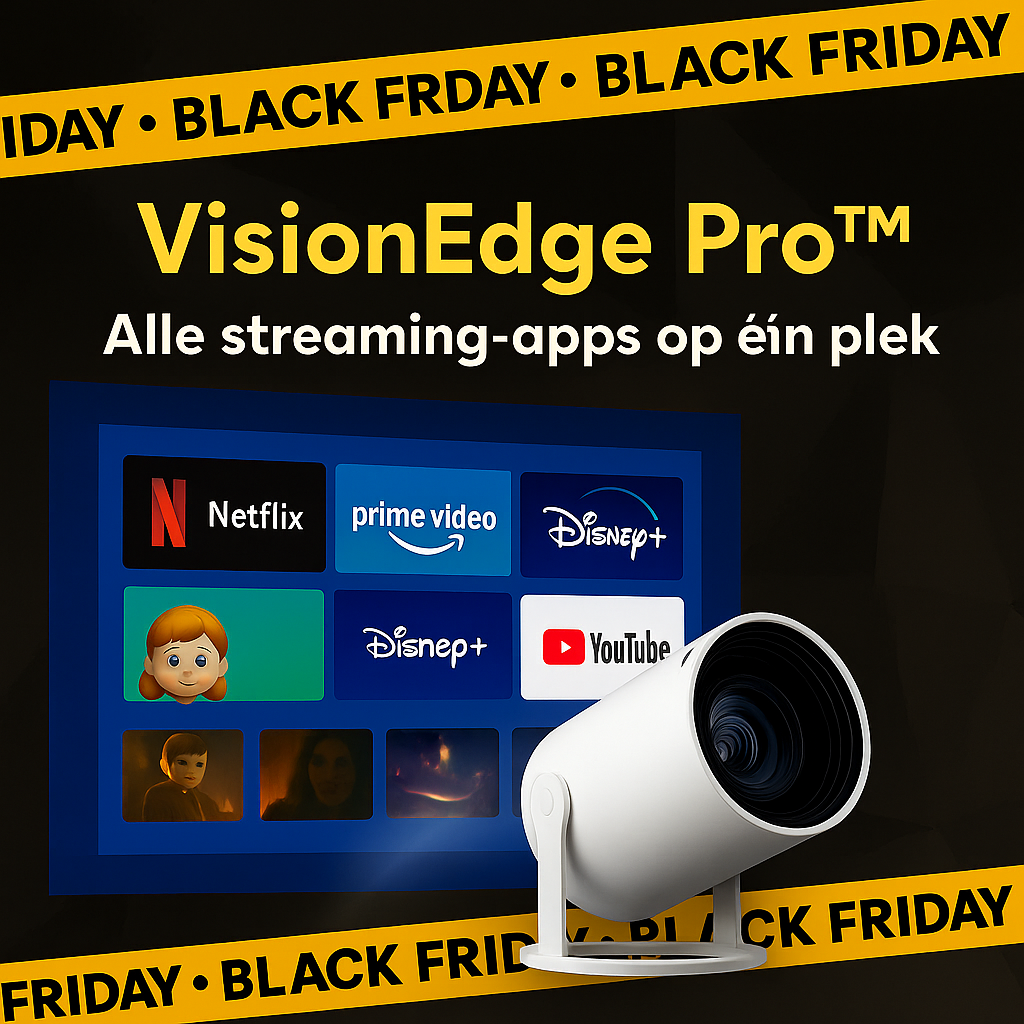 VisionEdge Pro™ Transformeert elke muur in een 100″ thuisbioscoop