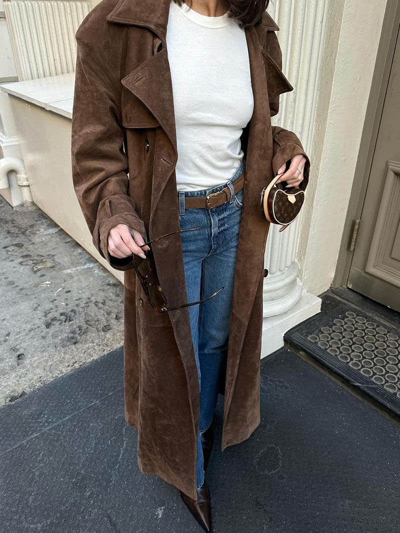 Sofie™ – Elegante Suède Trenchcoat voor Dames
