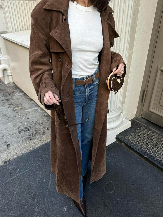 Sofie™ – Elegante Suède Trenchcoat voor Dames
