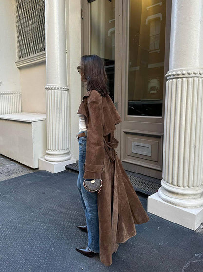 Sofie™ – Elegante Suède Trenchcoat voor Dames