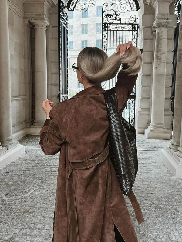 Sofie™ – Elegante Suède Trenchcoat voor Dames