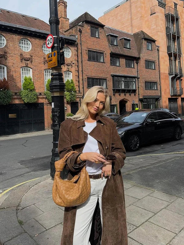 Sofie™ – Elegante Suède Trenchcoat voor Dames