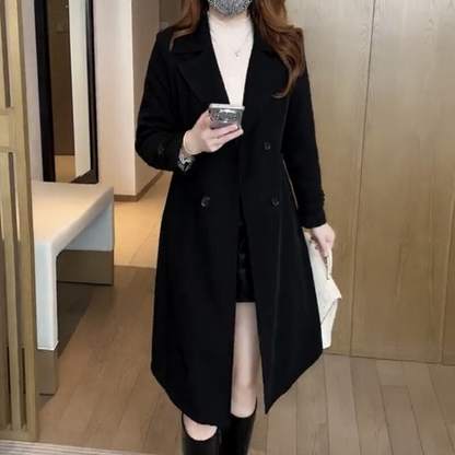 Eva™ – Verfijnde Wol Trenchcoat voor Dames