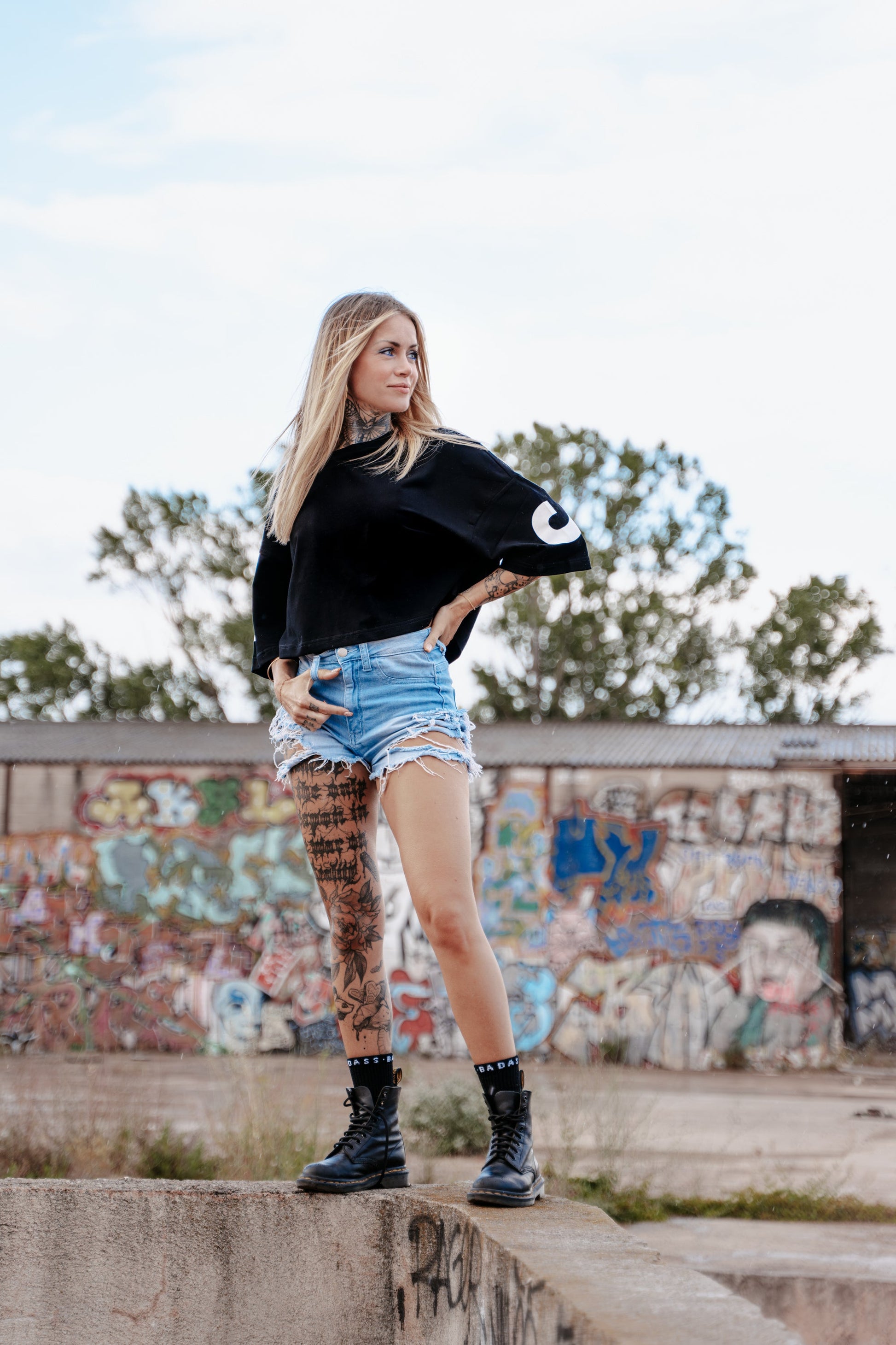  crop top oversize noir et blanc