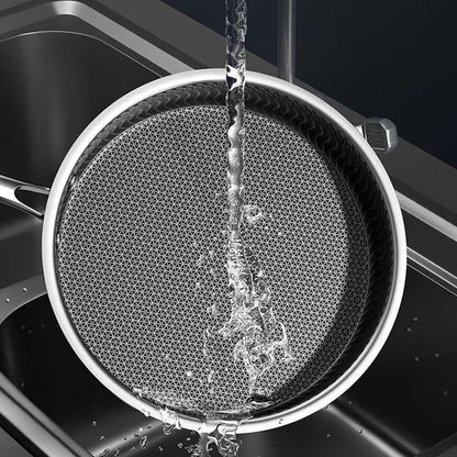 🍳Edelstahl Profi-Pfanne: Extra stark, beidseitig Anti-Haft, mit Deckel!